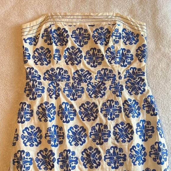 Lilly Pulitzer strapless linen blend fish embroidered dress - Picture 3 of 13
